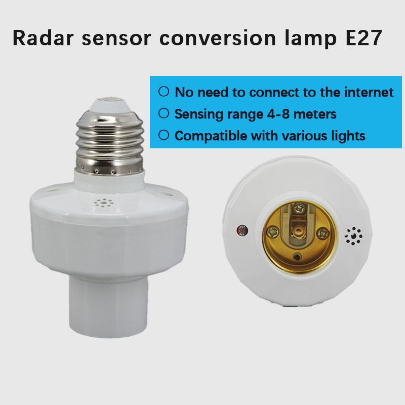 AC 85-265V Radarsensor E27 Fassung Smart Glühbirnen Kopf Adapter Lampenfassung Basis Fassung Küche Schlafzimmer Lichtschalter 110V 220V