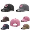 Versatile Cotton Baseball Cap With Embroidered Pink Heart And Round Crown