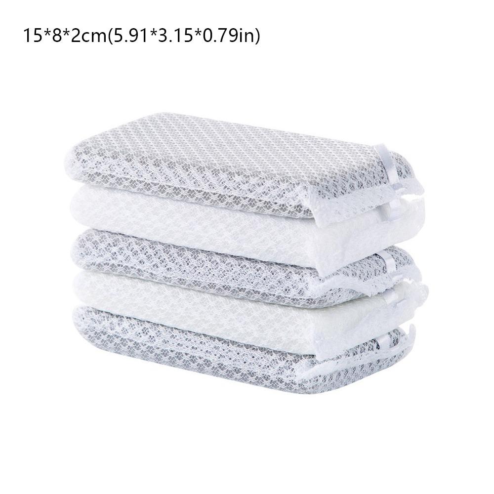 5Pcs New Sponge Dishwashing Sponge Reusable Not Hurt Pot Scouring Pad Kitchen Cleaning Household Cleaning Tools Clean Rub