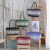 Vacation Style Weave Bag Bohemian Style Plastic Handbag Trendy PVC Vegetable Basket Bag  Summer