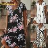 Fashion Summer Spring Short Sleeve V-Neck Casual Dresses Unique Design