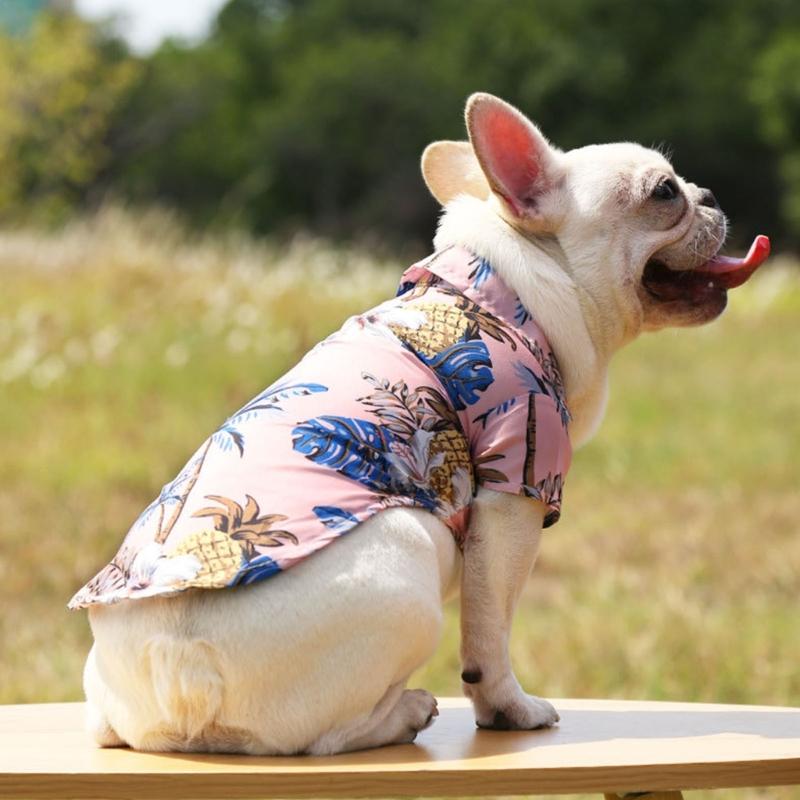 Lovely Puppy Beach Shirt Shirt T-shirt Shirt Pineapple Beach Outfit Shirt Costume Pet Outfit Party
