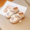 Size 23-35 Children Flat Shoes Lace Girls Princess Shoes with Bow Spring Autumn Summer Wedding Small Leather Shoes