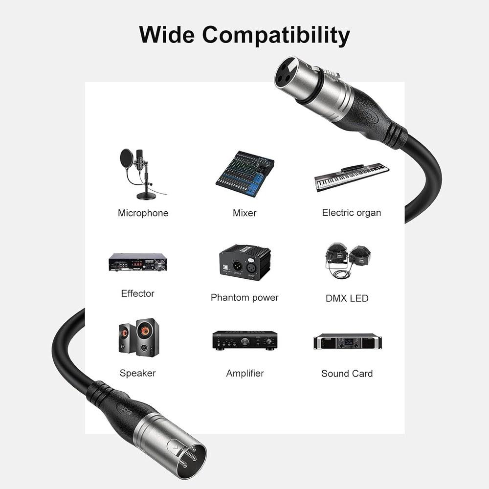 EBXYA XLR Cable 25 Feet 4 Pack Microphone Cable 3-Pin Male to Female