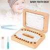 Wooden Baby Teeth Box Kids Keepsake Organizer Retro Baby Tooth Collection Box with Photo Frame Children Memory Box Newborn Gifts