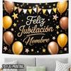 2D Flat, 2D Flat Print 1pc Tapestry Golden Balloons Stars Retirement Celebration Tapestry for Party Decor Tapestry for Girls Room Bedroom Decor, Cute 