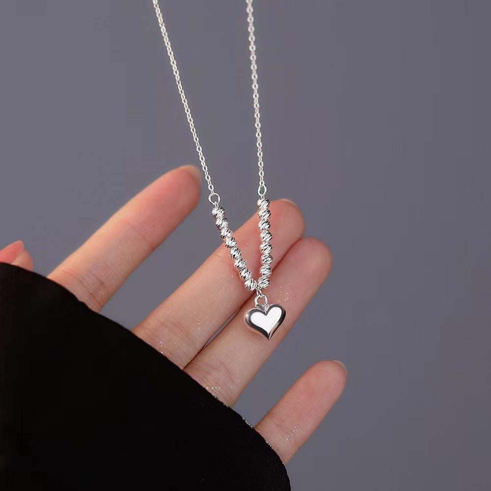 

925 Sterling Silver Heart Pendant Necklace , Simple Stylish Design , Summer New Arrival for Women 925 silver