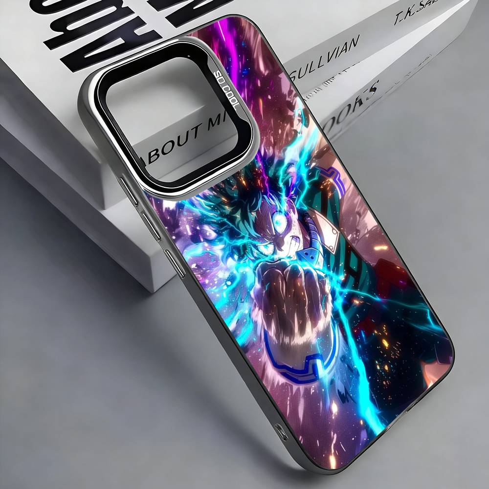 I-Izuku M-Midoriya M-MHA Colorful Silver Back Phone Case For IPhone 17 16 15 14 13 12 11 Plus Pro Max Plus