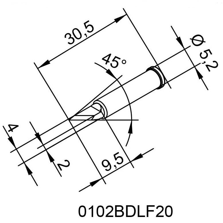 ERSA 0102BDLF20 Soldering Iron Tip for i-TOOL Handle, Germany