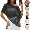 Women's Knit Mesh Beach Cover Up, Color Pullover