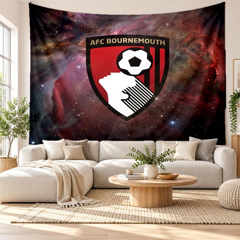 Bournemouth Football Wall Tapestry, Soft Fabric Wall Hanging, Decorative Backdrop For Bedroom Home Wall Art