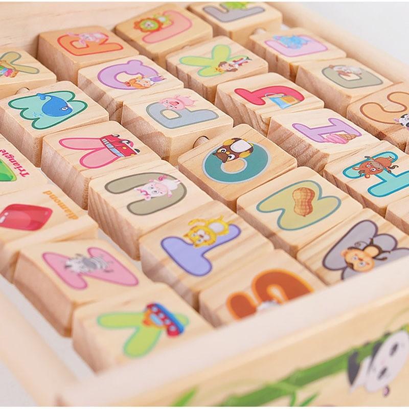 Wooden Alphabet Blocks & Abacus Activity Toy - Early Learning Enrichment for Youngsters, Perfect for Birthday, Halloween, Christmas Gifts