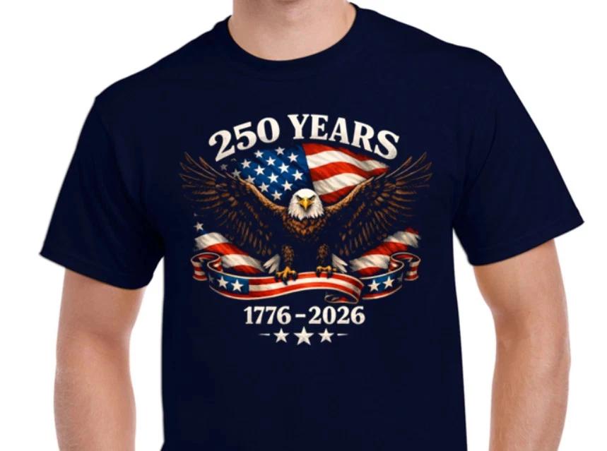250 Years of Freedom 1776 2026 Patriotic Unisex T- Shirt 2XL