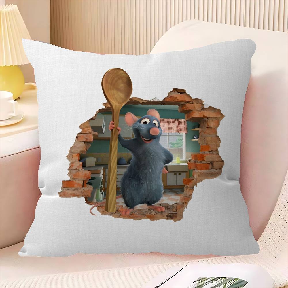 RRatatouille Animated Movie Cushion Cover Car Throw Pillow Case For Sofa Car Christmas Gift xcm xcm
