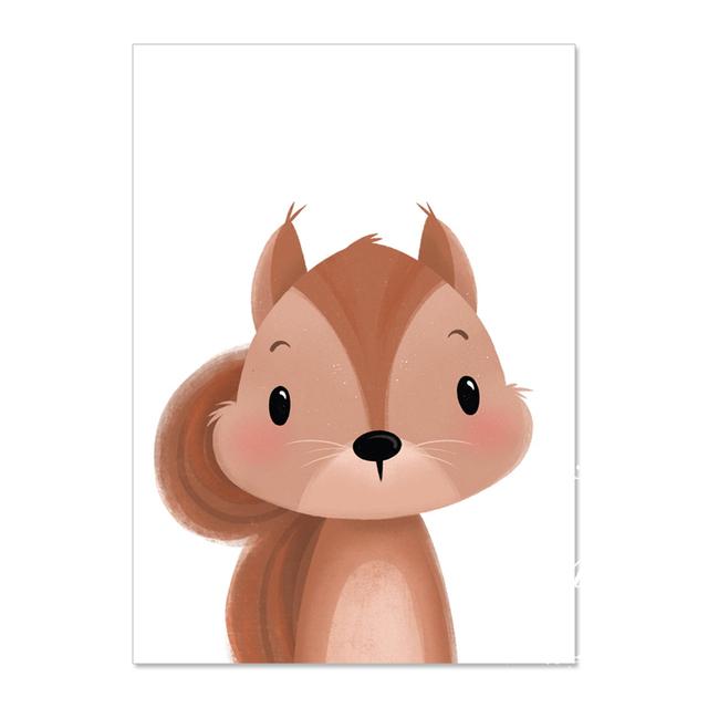 Foaie de decorare cu animale Poze Poster de artă de perete Pânze pentru copii Picturi de cameră pentru grădiniță Printuri decorative Postere de perete fără cadru
