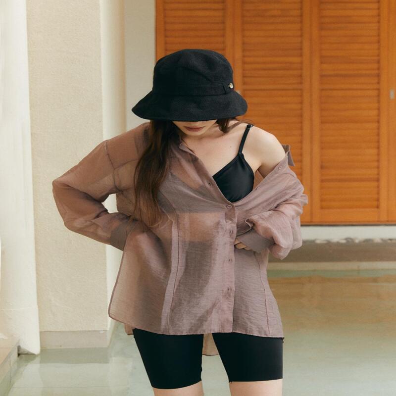 

Женская льняная панама с задним вентиляционным отверстием Team Cool H009 ЧЕРНЫЙ black