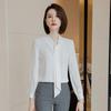 Women's Chiffon Long-Sleeve Tie-Neck Blouse