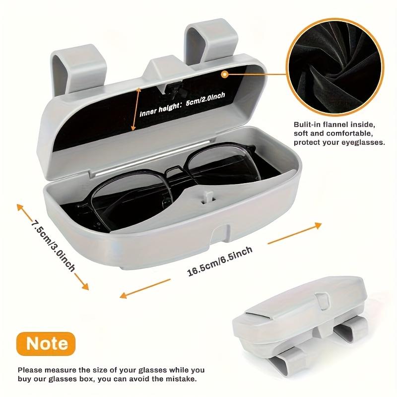 Car Glasses Holder - Universal Fit, Multi-Functional ABS Resin Storage Box with One-Handed Pop-Up, Card Slot for Vehicle