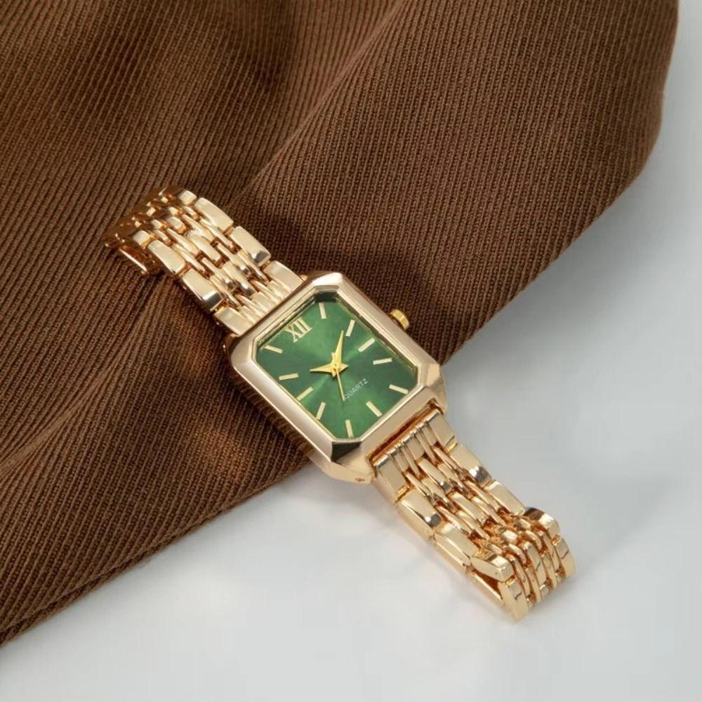 Square Dial Women Quartz Watch Slim Strap Rhinestone Watch Rhinestone Quartz Watch  Festival Gift