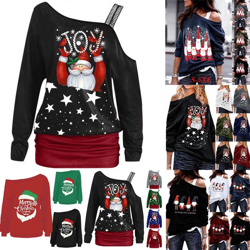 Stylish Women's Christmas Jumper Pullover Loose Fit Sweatshirt For Festive Seasons
