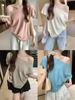 Women's Off-the-Shoulder Batwing Sleeve Knit Top - Summer 2025 Loose Slim Fit