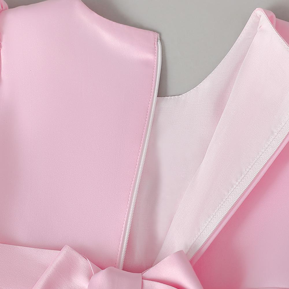 Girls Dresses Infant Baby Baptism Dress For Girls Kids Wedding Party Dresses Bow Beaded Tulle Christening Gown Birthday Children Clothes