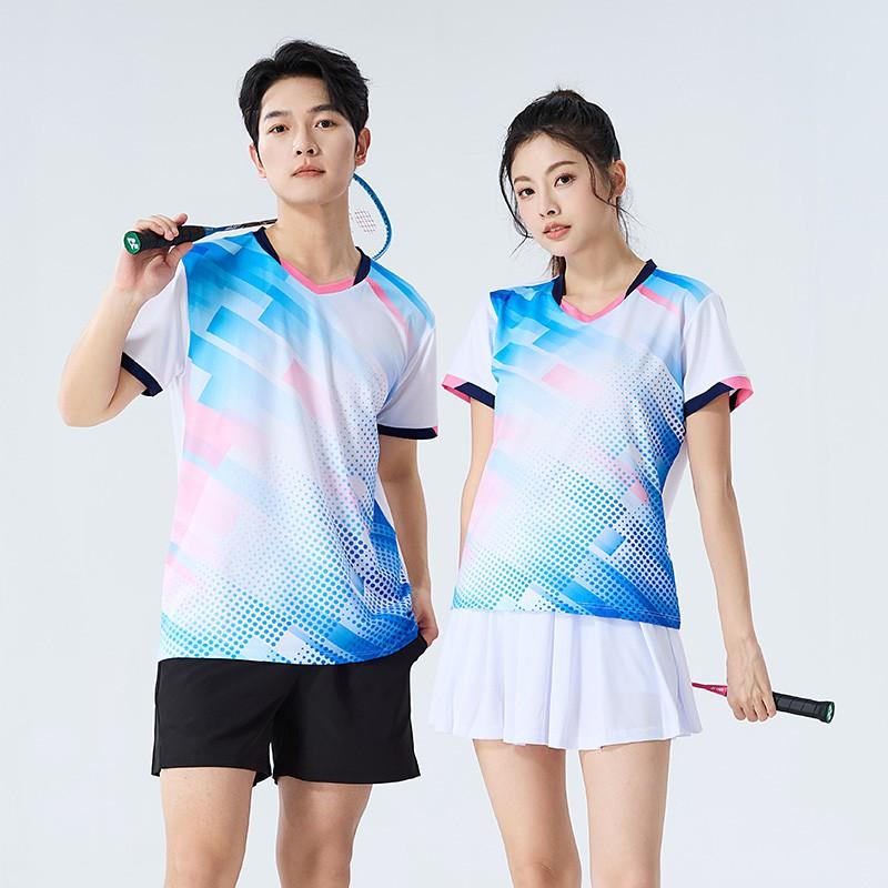 Quick-Dry Badminton Set Women Men Volleyball Table Tennis Training Team Uniform With Number Printing