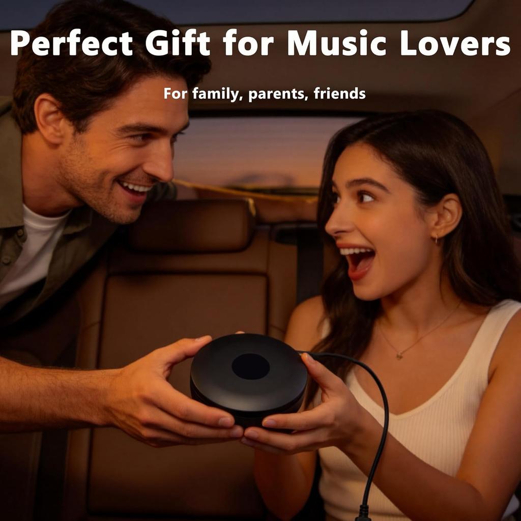 Tragbarer CD-Player für Auto mit USB-Anschluss und Bluetooth TX, Externer Auto-CD-Player Plug and Play Verlustfreie Klangqualität