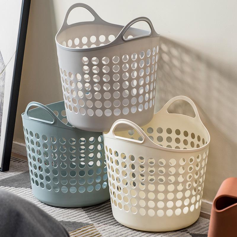 Large Handheld Multi-Purpose Storage Basket for Laundry, Clothes, and Vegetables - Japanese/Korean Style