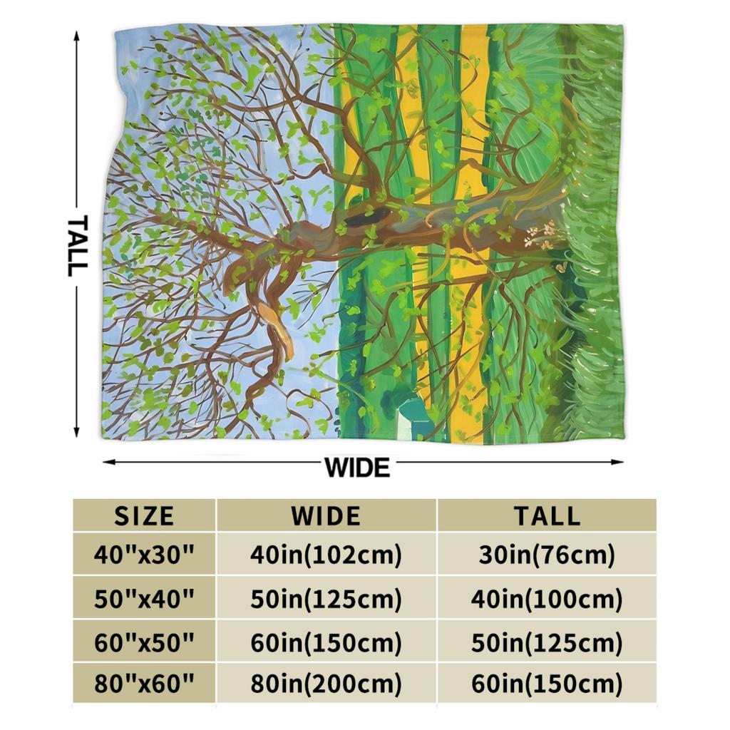 David Hockney Early Spring Lone Tree Blanket Quality Soft Throw Blanket Winter Girls Boys Living Room Fashion Bedspread