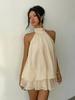 Cross-Border Women's Sexy Backless Halter Top & Fluffy Short Skirt Dress