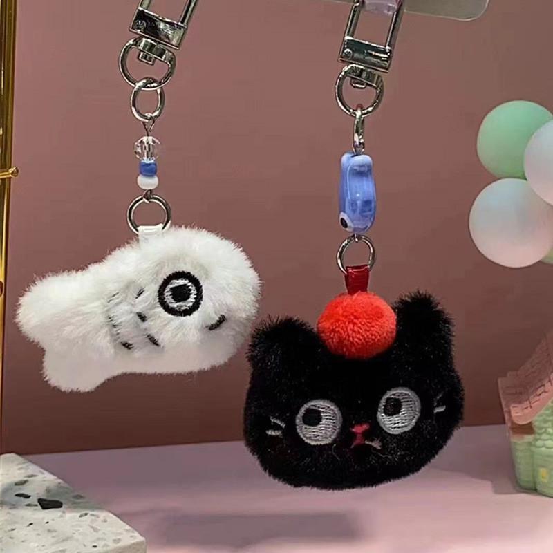 Plush Mini Delightful Cartoon Keychain Featuring Cats And Dogs For Bags Trendy
