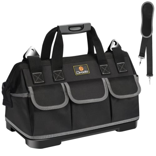 

Chisafly Tool Bag, Tool Bag, Tool Bag, Tool Holder, Large Storage, Specialized Plastic Bottom, Belt Included, 1680D Oxford, Waterproof, 40cm x 23cm x