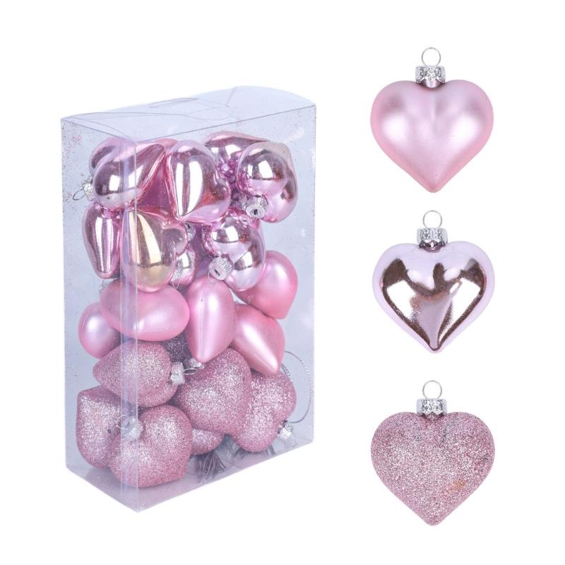 Heart Ornament Heart Baubles Hanging Ornament for Valentine Day Decors Mother Day Christmas Tree Wedding Party Decoration