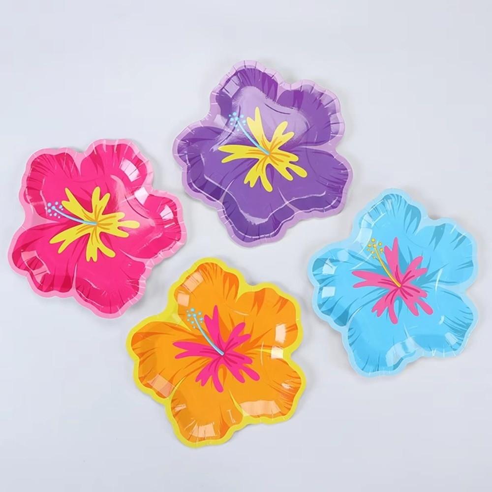 10Pcs Irregular Shape Flower Shaped Paper Plates Disposable Dessert Plates Single Use