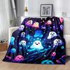 1pc Ghost Printing Lightweight Flannel Blanket, Comfortable and Warm Blanket, for Camping Sofa Bed and Couch Office, Suitable for Gift Blanke