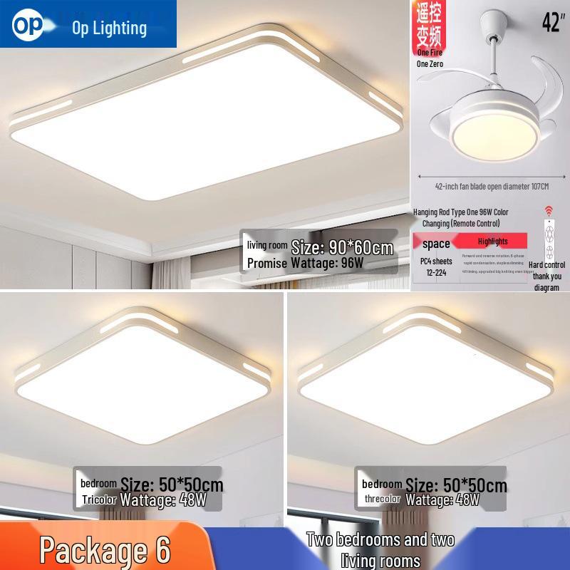 Ultra-Thin Minimalist LED Ceiling Light for Living Room, Dining Room, Bedroom - Modern Whole House Lighting Package