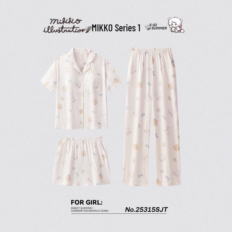Mikko Women s 3-Piece Summer Pajama Set M