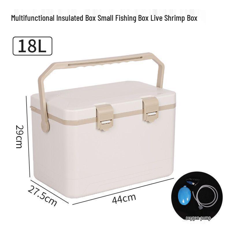 Sea Fishing Insulated Tackle Box with Oxygenator - Lightweight, Refrigerated, and Perfect for Live Shrimp.