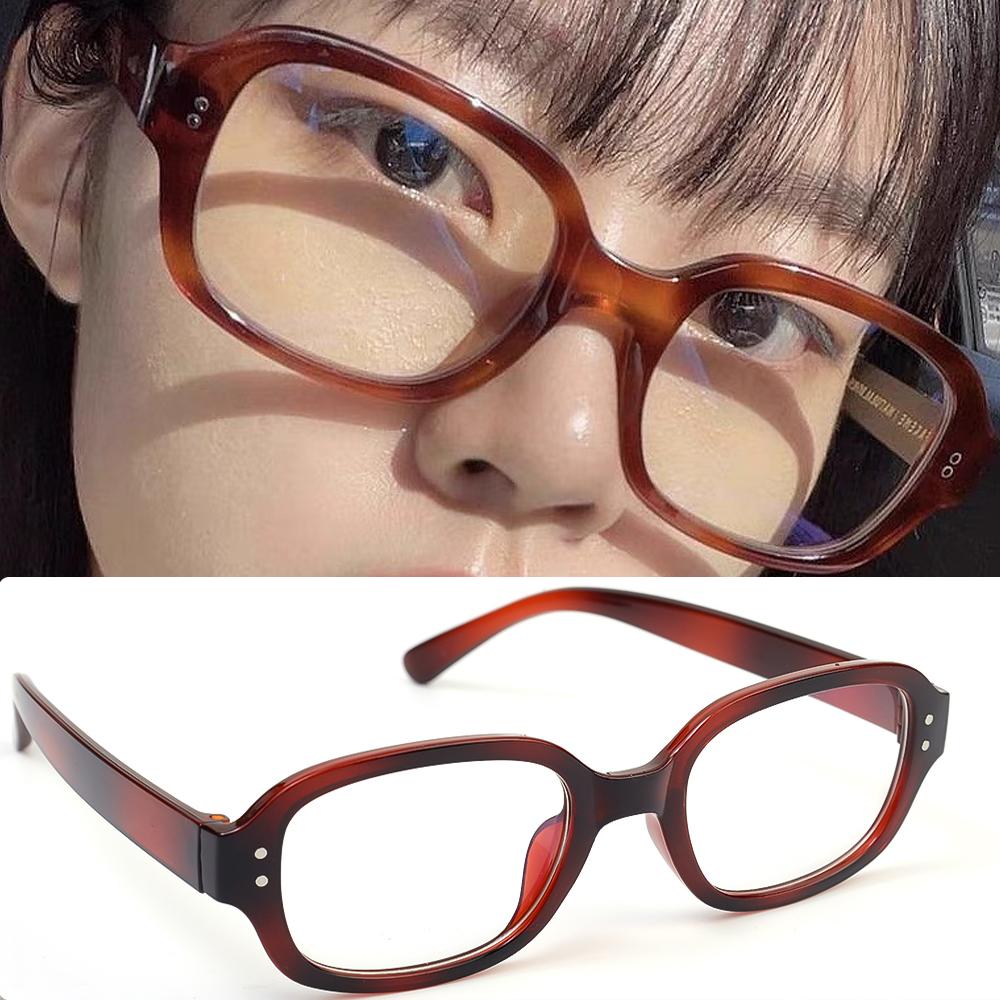 Fashion Retro Narrow Square Shaped Glasses Frame Female Concave Design Street Photography 2025 New Flat Mirror Simple Glasses красный
