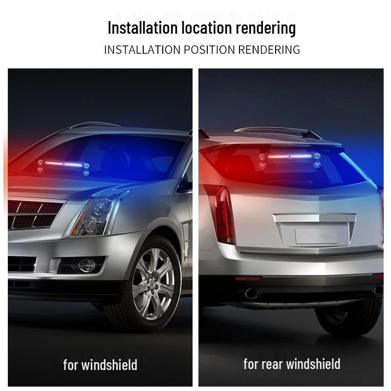 Car Strobe Warning Light with COB Shovel Light for Front/Rear Windshield