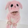 Warm Knitted Rabbit Ear Hat With Scarf Kids Women Winter Outdoor Wear Soft Fleece Lined Adjustable Hooded Beanie