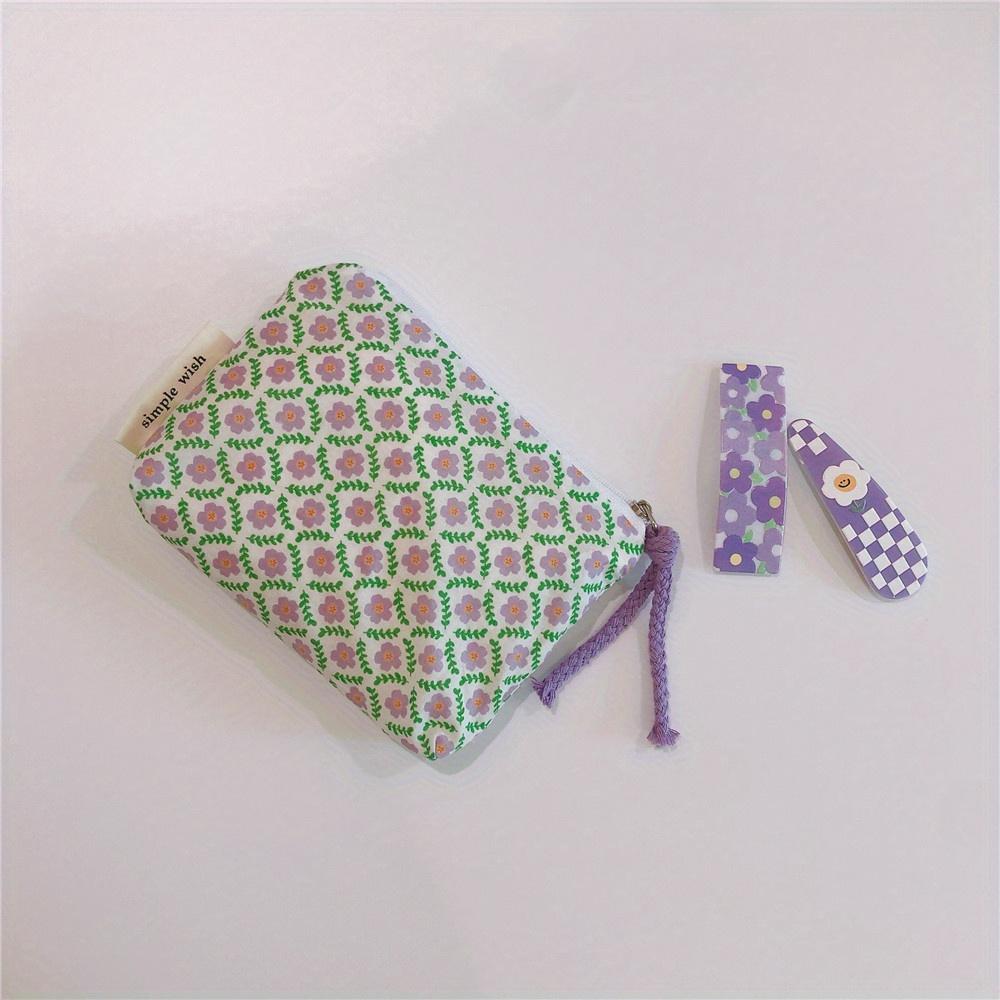 Women's Coin Purse, Spring Small Fresh Floral Fabric Coin Purse Storage of Keys ID Card Lipstick Storage, Small Cloth Bag Headphone Bag