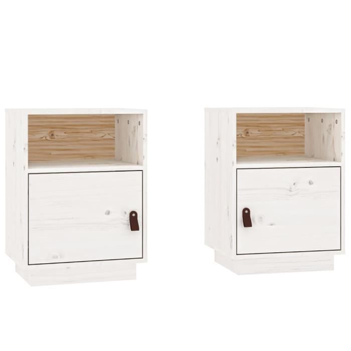 VidaXL Bedside Tables 2 Pcs White 40x34x55 Cm Solid Pine Wood 818318