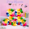 Cuscino Peluche Girasole Colorato Cuscino Faccina Sorridente Peluche Corto Ultra-morbido Cotone PP