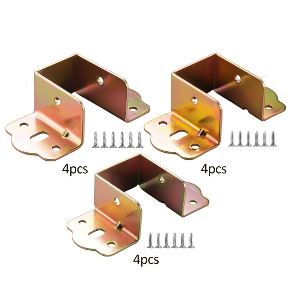 4x Bed Rail Brackets Bed Support Bracket Bed Beam Connector Metal Bed Hinge for Connecting To Wood, Headboards, and Foot Boards