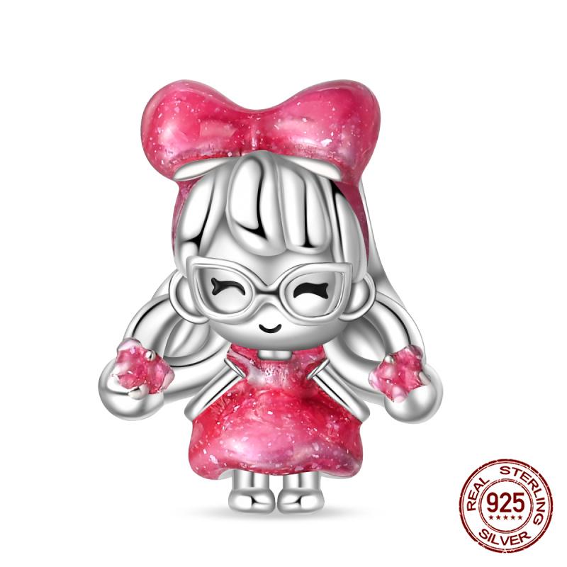 Fit Charms Fororiginal Bracelet Diy Pink Ponytail Little Girl Boycopper Jewelry Making For Women Giftnew