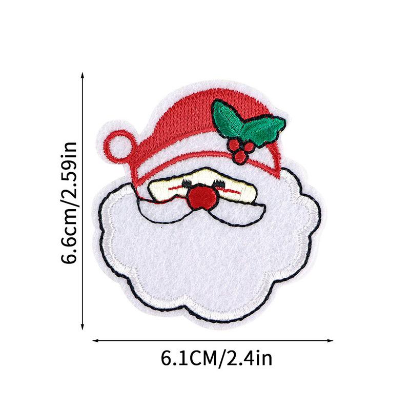 1pc Santa Claus For Clothing Bags Badge Sticker DIY Appliques Cartoon Christmas Emblem Embroidery Patches Iron On