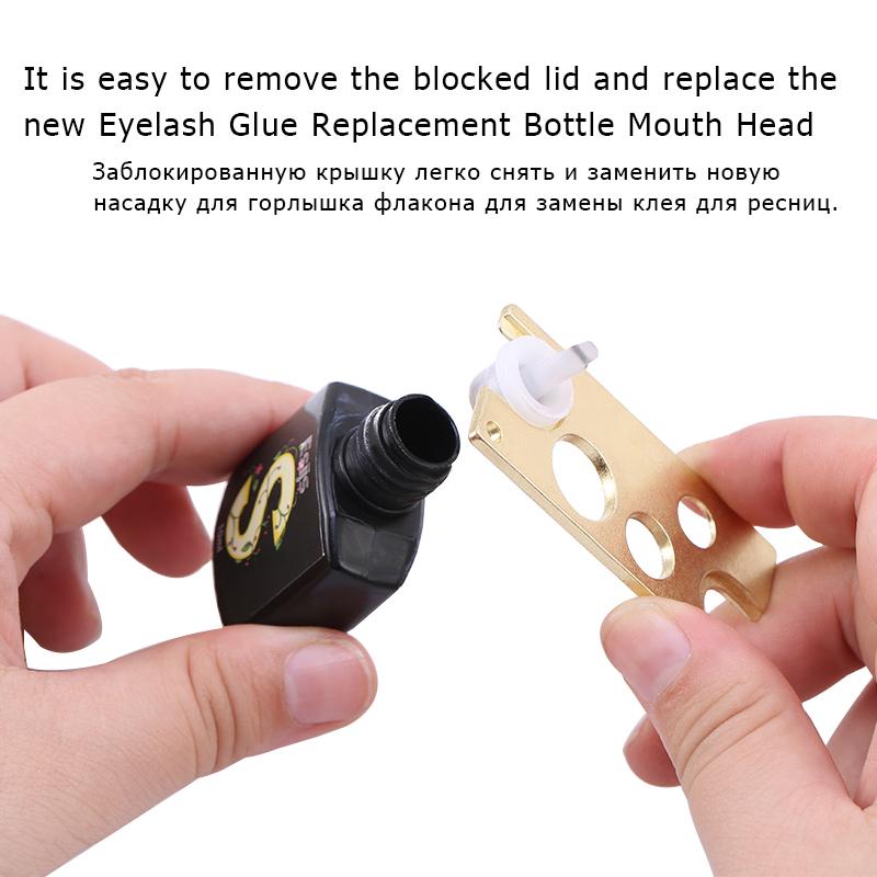 Stainless steel Caps Opener for Universal Eyelash Glue Replacement Bottle Mouth Head Anti-blocking Eyelash Tool