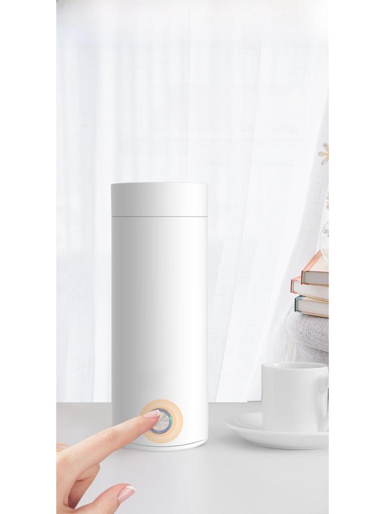 Compact Electric Travel Kettle - Portable Heated Water Cup and Insulated Health Pot